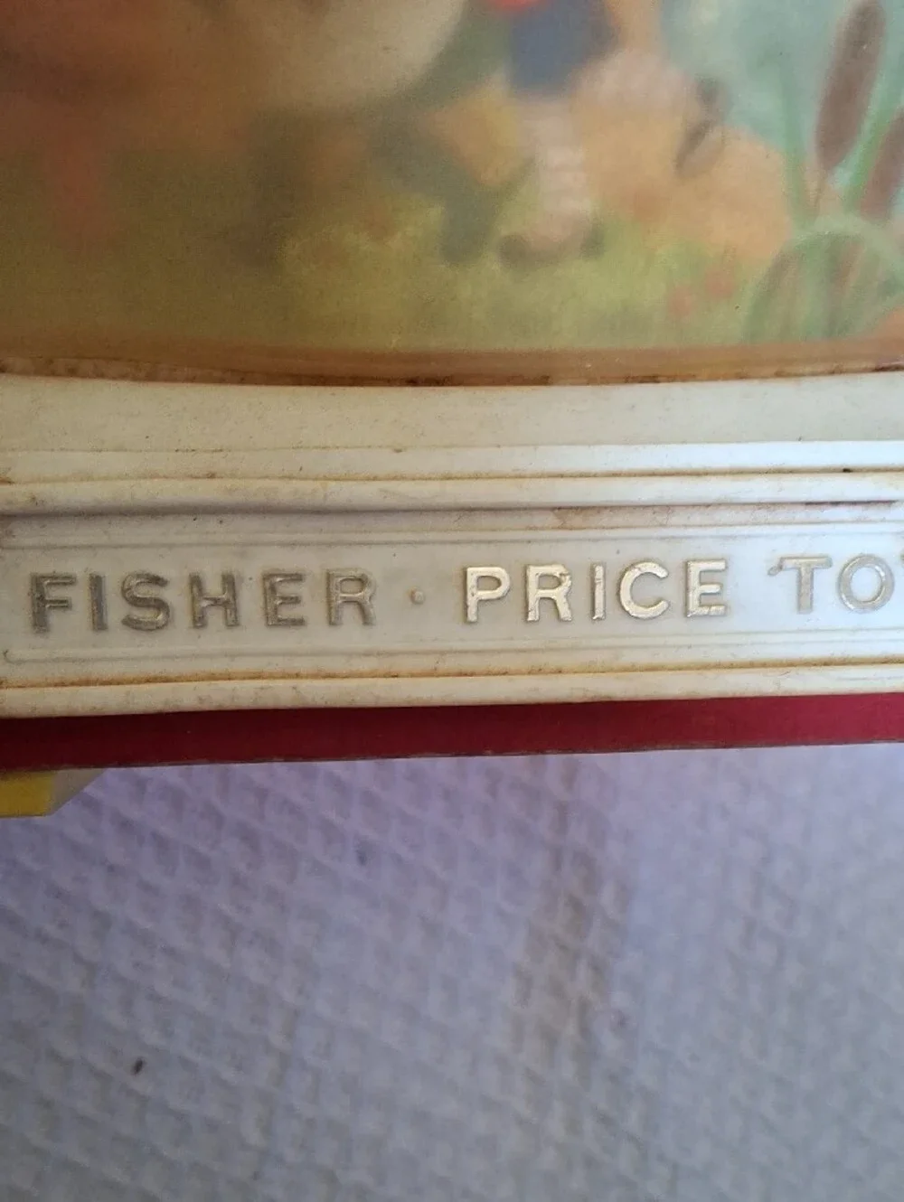 Fisher-Price Yellow and White Portable Toy TV with Red Trim